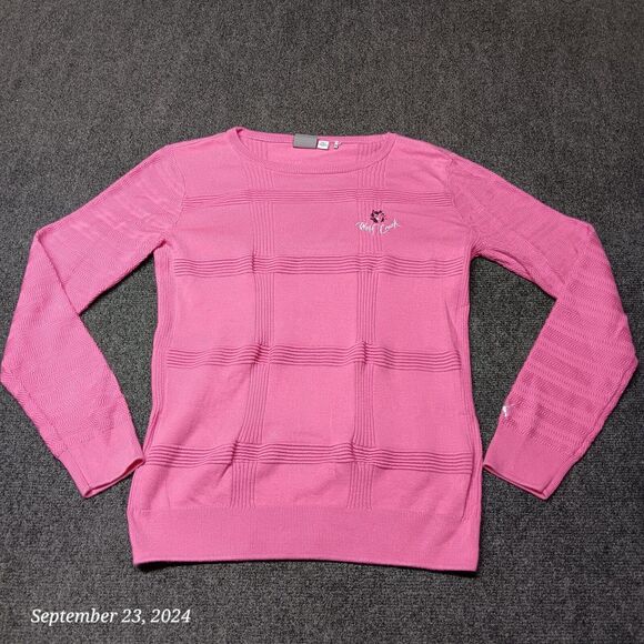 PUMA Sweater Women Medium Pink Wolf Creek Boat Neck‎ Long Sleeve - Picture 1 of 7